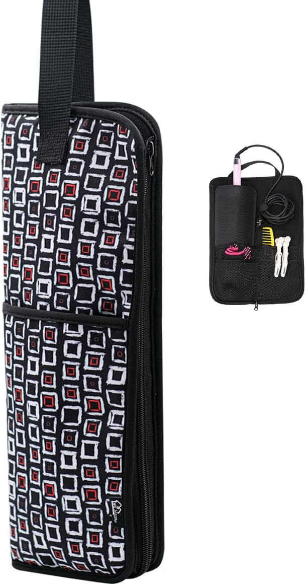 WK IEASON Hair Flat Iron Case Holder Canvas Bag Heat Resistant Curling Iron by WKIEASON