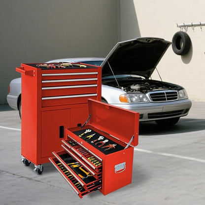 Tool Chest 13-Drawer with Double Door Handle, 2 in 1 Detachable Rolling Tool - Image 2