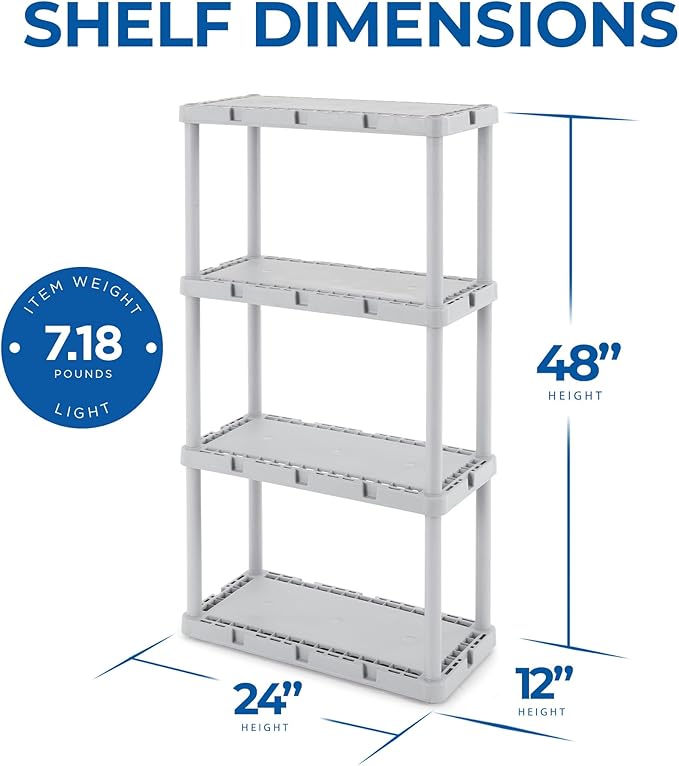 Gracious Living 4 Shelf Knect-A-Shelf Ventilated Light Duty Storage Unit - Image 3