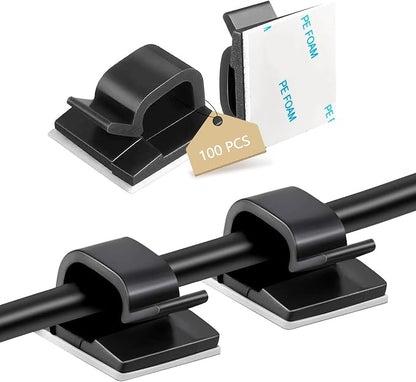 Abnii 100PCS Adhesive Cable Clips, Wire Holder Organizer Cord Management by Abnii