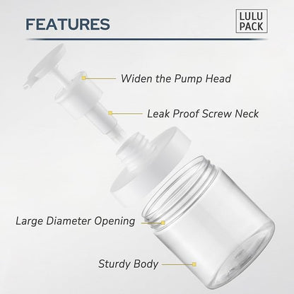 Lulupack Pump Bottle Dispenser for Soap - 8 oz Plastic Empty Container for - Image 3