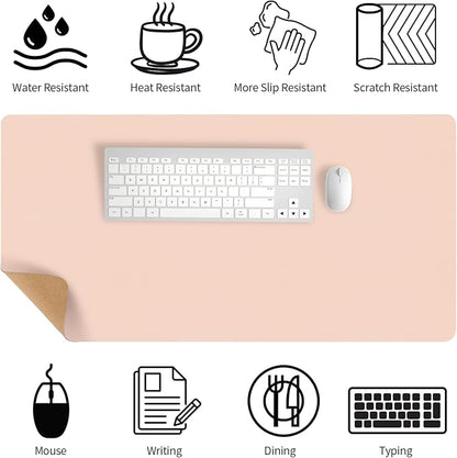 Bloss Pink Desk Mat, Leather Desk Pad, Desk Matt - Image 3