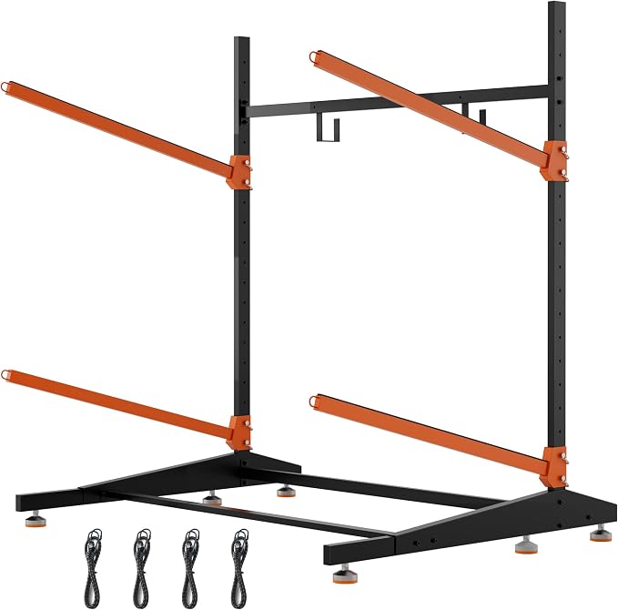 Kayak Storage Rack, Freestanding Outdoor Canoe Rack, Reinforced, and Enhanced by Unknown