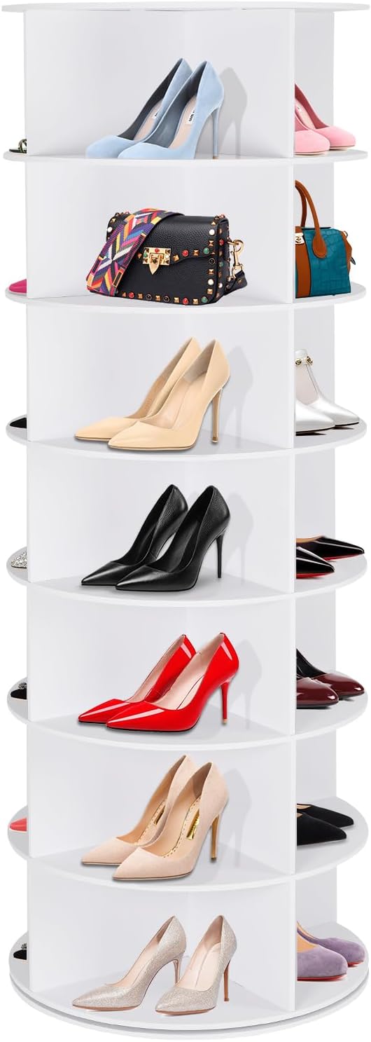 7 Tier Rotating Shoe Rack Tower, 360° Spinning Display Rack, Space Saving by FWTIDEAL