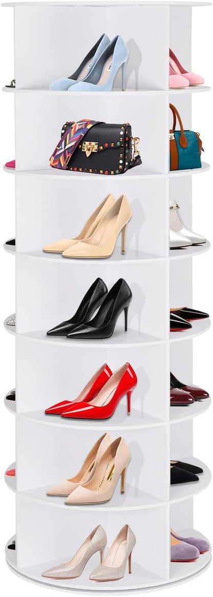 7 Tier Rotating Shoe Rack Tower, 360° Spinning Display Rack, Space Saving by FWTIDEAL