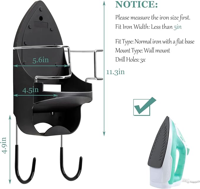 Ironing Board Hanger Wall Mount Electric Iron Holder Iron and Ironing Board - Image 2