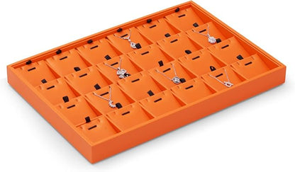 Oirlv Luxury Leather Jewelry Display Tray 24 Grid Jewelry Organizer Tray - Image 5