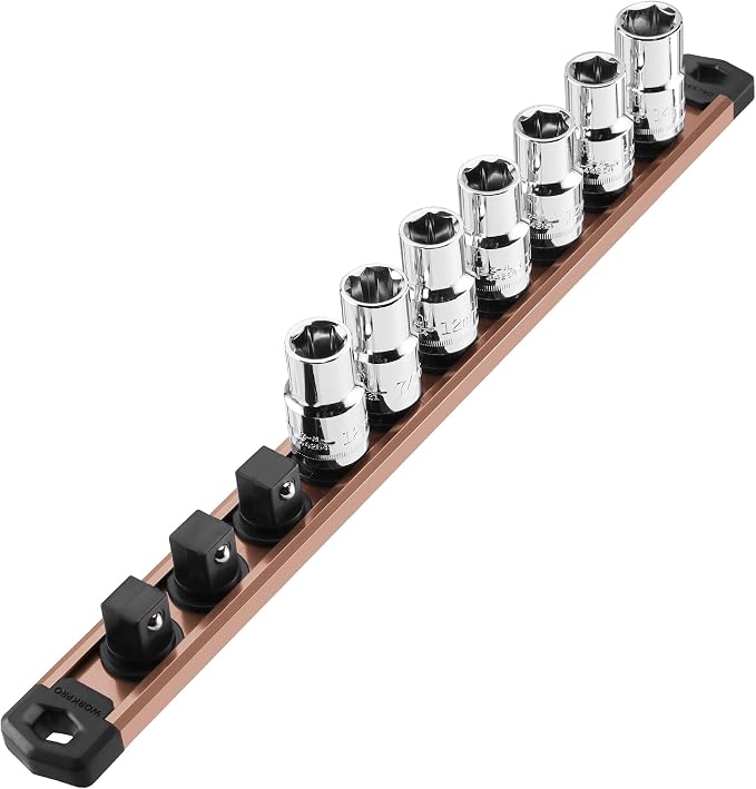 WORKPRO Magnetic Socket Organizer, 1/2-Inch Drive Aluminum Alloy Socket Rail - Image 9
