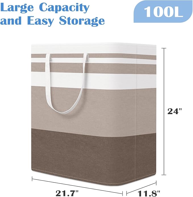 BlissTotes 3-Pack Laundry Basket, Freestanding＆Waterproof Laundry Hamper - Image 2