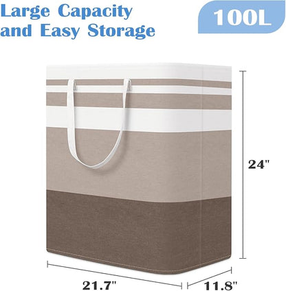 BlissTotes 3-Pack Laundry Basket, Freestanding＆Waterproof Laundry Hamper - Image 2