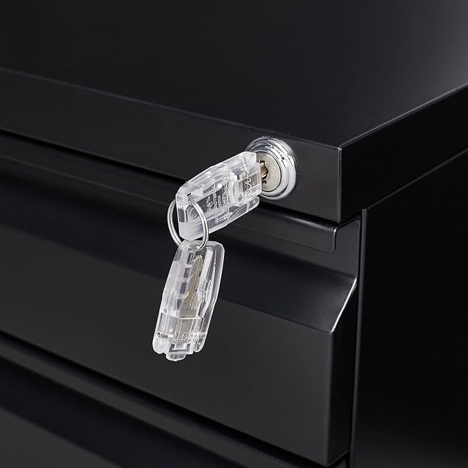 3-Drawer Lockable Mobile File Cabinet – Metal A4/Letter/Legal Size Storage - Image 4