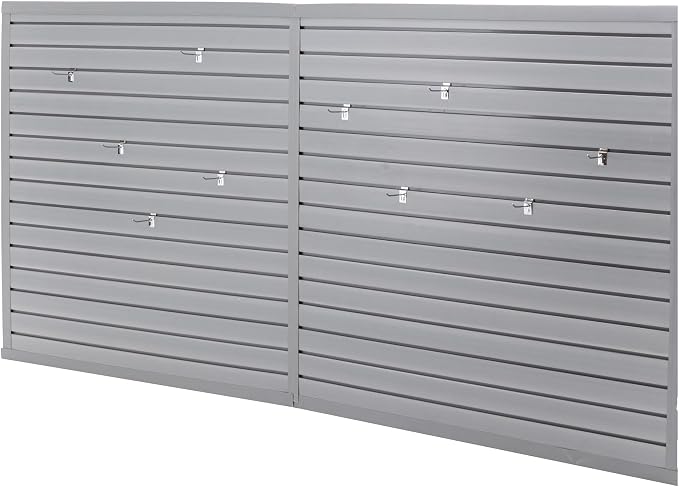 Slat Wall Paneling 8x4 FT, PVC SlatWall Panels Garage Organizer Storage System by Hohuqeri