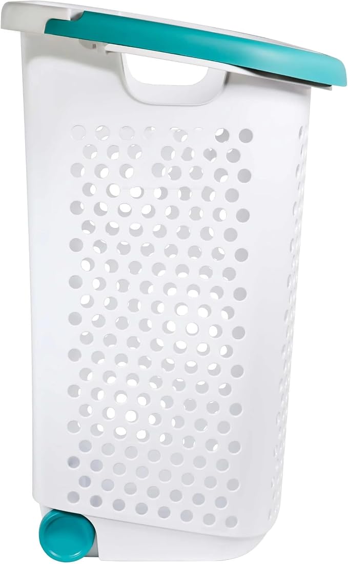 Plastic Rolling Laundry Basket - Image 6