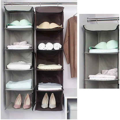 BrilliantJo 5 Shelves Hanging Closet Organizer, 2 Pack Hanging Storage - Image 7