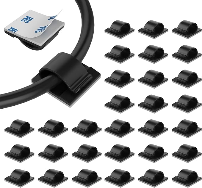 LinkDocs 30 Pieces Adhesive Cable Clips Wire Clips Cable Wire Management Wire by LinkDocs