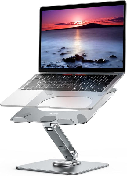 BESIGN LSX7 Laptop Stand with 360° Rotating Base, Ergonomic Adjustable Notebook - Image 2