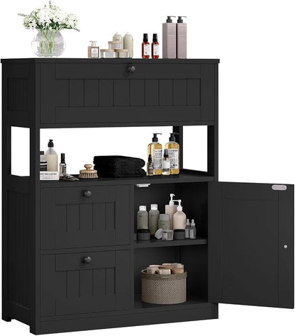 GRUSIGN Storage Cabinet, Modern Bathroom Floor Storage Cabinet Organizer by GRUSIGN