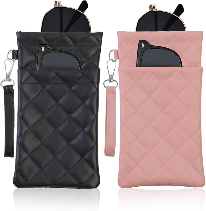 Double Eyeglass Case Soft Dual Glasses Case by FLYINGMAGE