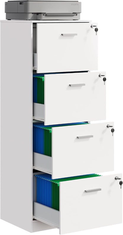 DEVAISE 4 Drawer Vertical File Cabinet, Wood Filing Cabinet by DEVAISE