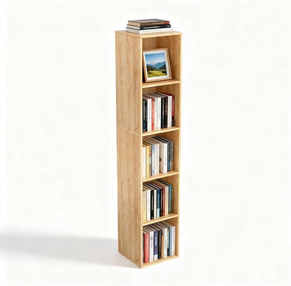 5 Cube Storage Organizer, 5 Tier Cube Low Bookcase Freestanding Storage Display by NewBeth