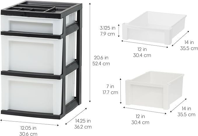 IRIS USA 3-Drawer Storage Cart, office essentials, classroom items, and - Image 3