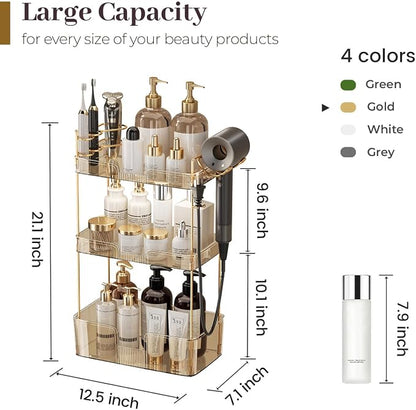 Aveniee Bathroom Counter Organizer, 3 Tier Skincare Perfume Countertop Storage - Image 3