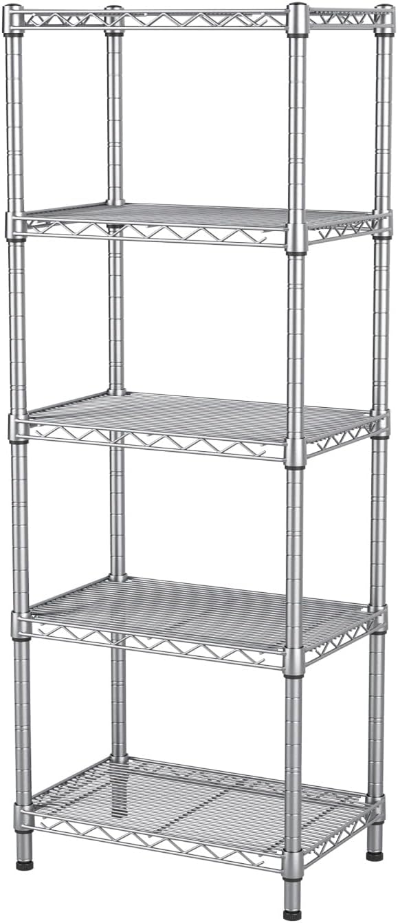 Small 5 tire Shelves Storage Wire Shelving Unit Metal Shelf Adjustable by Golpart