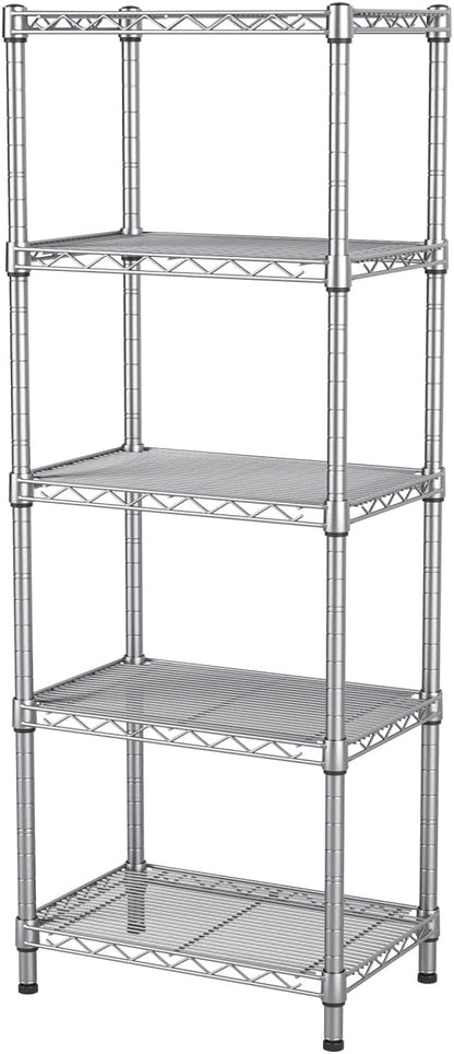 Small 5 tire Shelves Storage Wire Shelving Unit Metal Shelf Adjustable by Golpart
