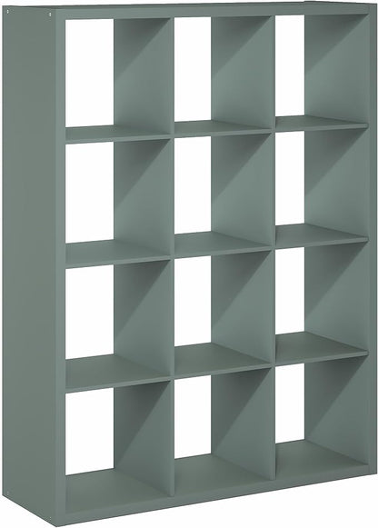 Furinno Cubicle Book Shelf, 12-Cube Bookshelf, Extra Thick Frame Reversible - Image 7