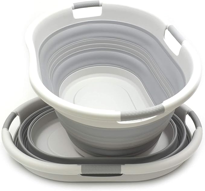 SAMMART 57L Collapsible 3-Handled Plastic Laundry Basket - Image 3
