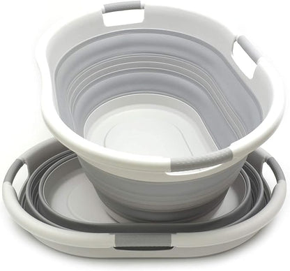 SAMMART 57L Collapsible 3-Handled Plastic Laundry Basket - Image 3
