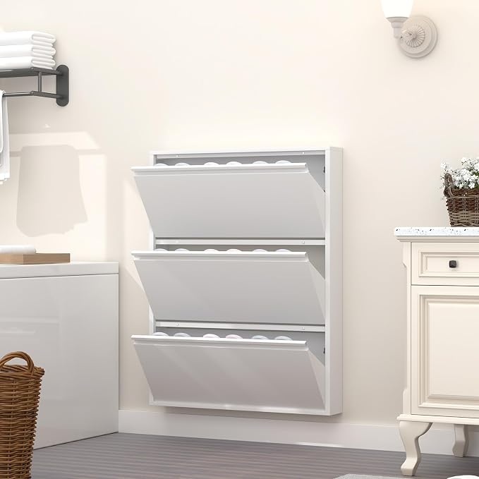 GREATMEET Shoe Rack for Closet, Slim Wall Mounted Metal Cabinet - Image 7