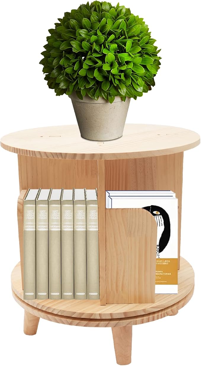 Rotating Bookshelf, Revolving Bookcase, Stackable Bookshelf Organizer, Swivel - Image 9