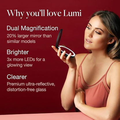 Fancii LED Lighted Travel Makeup Mirror, 1x/10x Magnification - Image 2