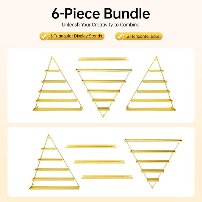6PCS Nail Polish Racks, 5 Tiers Heart-Shaped Cosmetic Display Racks, Triangular - Image 7