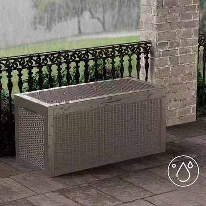 100 Gallon Lockable Resin Deck Box, Waterproof Outdoor Storage Box - Image 9