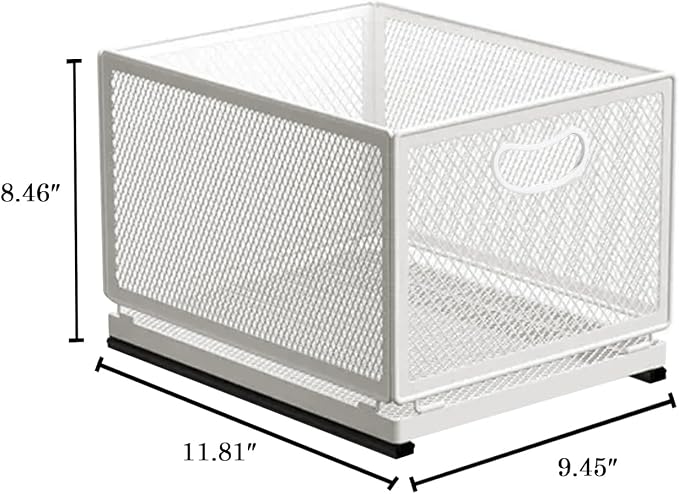 Sliding Cabinet Basket Organizer Drawer Self Adhesive Slide out Pantry Shelves - Image 2