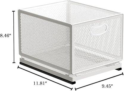 Sliding Cabinet Basket Organizer Drawer Self Adhesive Slide out Pantry Shelves - Image 2