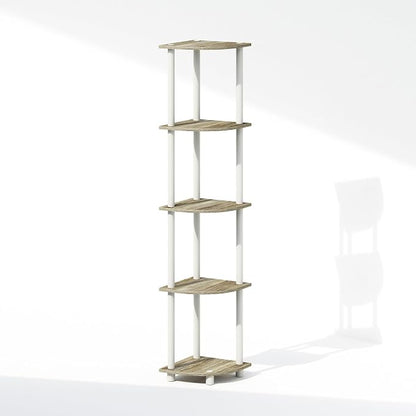 Furinno Turn-N-Tube Storage Shelves, 5-Tier Book Shelf, Corner Shelf, Toolless - Image 5