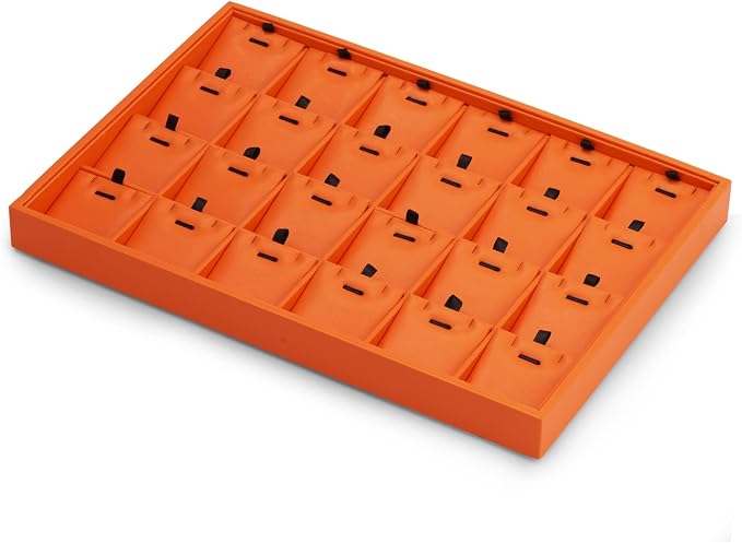 Oirlv Luxury Leather Jewelry Display Tray 24 Grid Jewelry Organizer Tray - Image 6