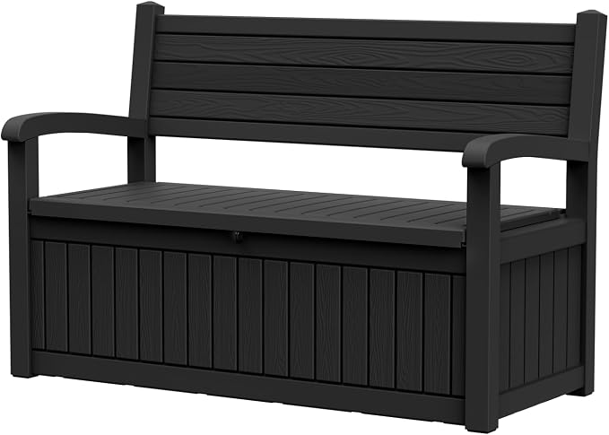 80 Gallon Outdoor Storage Bench, Heavy Duty Deck Box by TimberAura