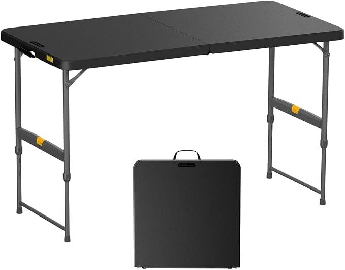 FanttikOutdoor 4ft Portable Folding Table, One-Handed Height Adjustment by FanttikOutdoor%C2%AE