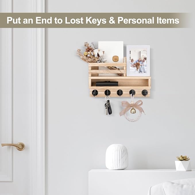 Key and Mail Holder Wall Mount, Key Hanger - Image 3