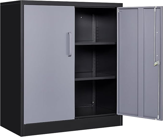 SISESOL Storage Cabinet with Doors and Shelves, 36 inch Metal Storage Cabinet by SISESOL