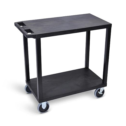 Classroom Basics EC22HD-B Utility Cart, 2 Flat Shelf Rolling Cart - Image 2
