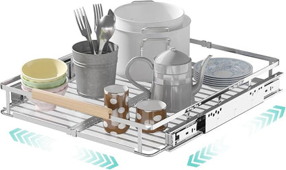 Expandable Pull Out Cabinet Organizer, Adjustable Width:12.3~18.5''W x 22.5''D by jkxoo
