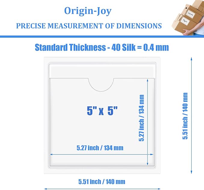 Origin-Joy 25 PCS Self-Adhesive Index Label Pockets - Image 2