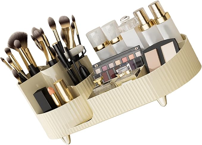 ZJchao Makeup with 360 Dividers Transparent Acrylic Cosmetic Storage Tower - Image 5
