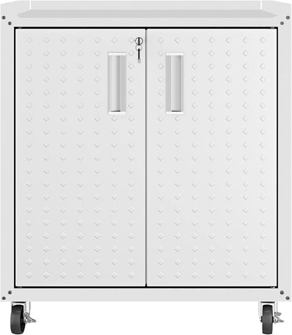 Manhattan Comfort Fortress Textured Metal 31.5" Garage Mobile Cabinet by ManhattanComfort