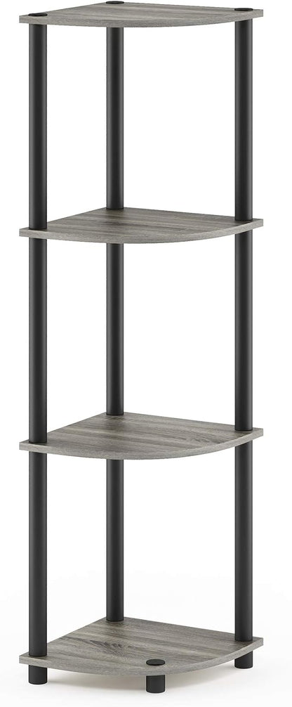 Furinno TURN-N-TUBE Corner Shelf, 4-Tier Corner Bookshelf, Display Storage - Image 7